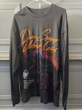 Darc Sport Men's Charcoal Long Sleeve Tee with Orange Script